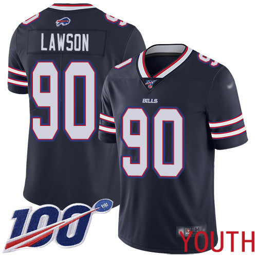 Youth Buffalo Bills #90 Shaq Lawson Limited Navy Blue Inverted Legend 100th Season NFL Jersey